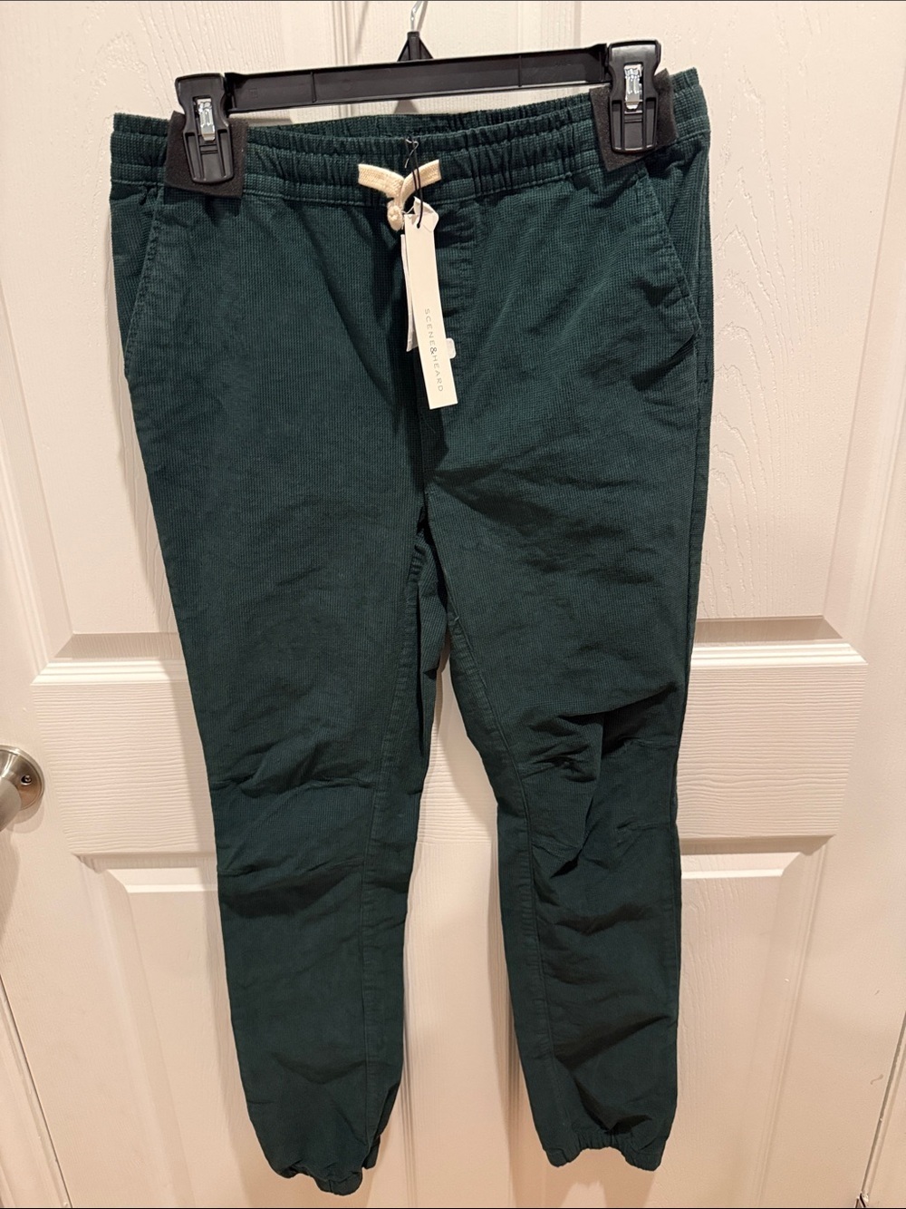 Boys Forest Green Drawstring corduroys